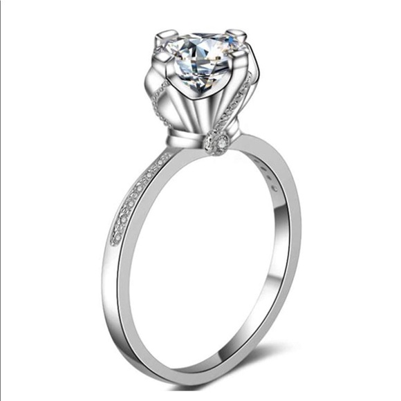 Jewelry - 925 Sterling Silver 1 Carat Engagement Ring Size 7
